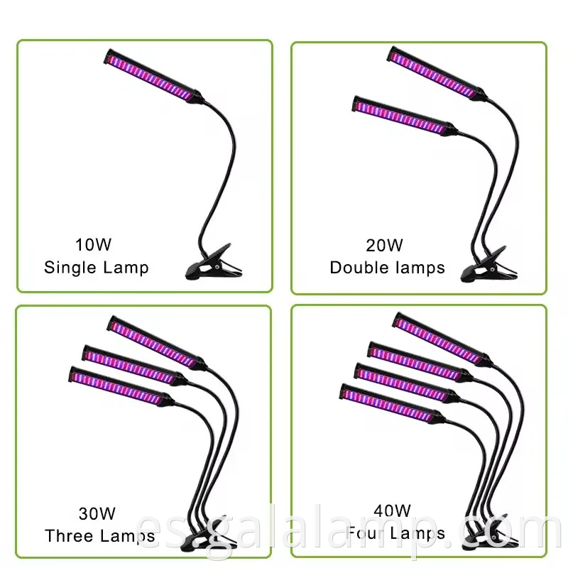 Luz de cultivo LED de clip ajustable con característica de relleno versátil
